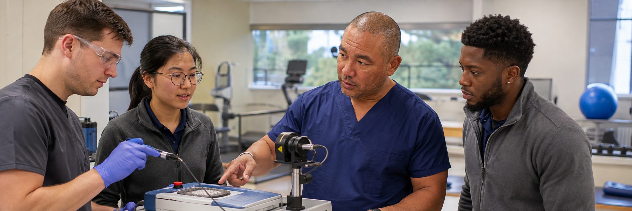 Laboratory instrument calibration and verification | BiomedRx HTM services Laboratory instrument calibration on a precision test bench with an oscilloscope